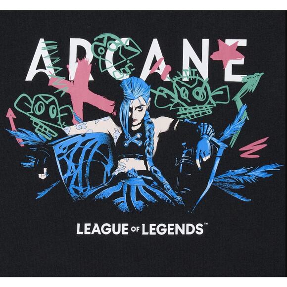 Uniqlo x Riot League of Legends Arcane Jinx Graphic T-shirt in Black - Picture 2 of 9